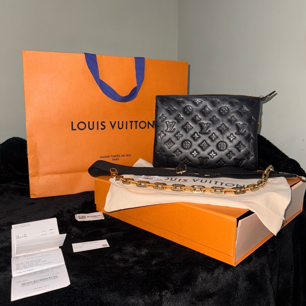 Louis Vuitton Black and Gold Coussin Noir PM
